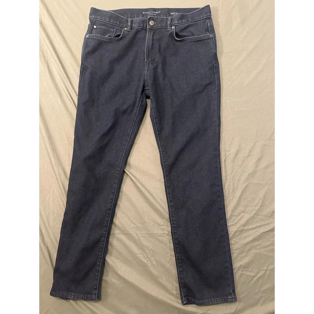 Banana‎ Republic Traveler Slim Fit Jeans Mens 34x32 Dark Wash Denim Pants